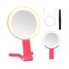 Espelho de maquiagem MIYADIVA Magnifying 30X/1X Lighted Travel Pink