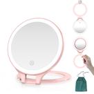 Espelho de maquiagem Mocado Travel 1X/20X com ampliação rosa claro