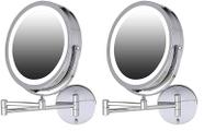 Espelho de maquiagem OVENTE 6.8 Lighted Wall Mount 1X e 7X Magnifier Espelho de maquiagem OVENTE 6.8 Lighted Wall Mount 1X e 7X Magnifier