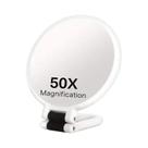 Espelho De Maquiagem Portátil Com Aumento De 50X, Dobrável, Dupla Face, Com Cabo Rotativo De 360 Espelho De Maquiagem Portátil Com Aumento De 50X, Dobrável, Dupla Face, Com Cabo Rotativo De 360