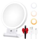 Espelho de maquiagem Tubbede Lighted Luzes LED de ampliação de 1X/30X