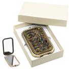 Espelho de maquiagem Warmtree Vintage Metal Portable Peacock