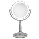 Espelho de maquiagem Zadro 9 LED redondo com luzes 5 e 10X/1X, bateria