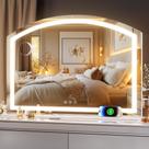 Espelho de maquilhagem Hasipu Arch 38x26cm, luz LED, ampliação de 10X Espelho de maquilhagem Hasipu Arch 38x26cm, luz LED, ampliação de 10X