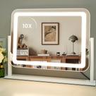 Espelho de maquilhagem Sucedey LED de 15,7 x 11,8 cm com 3 modos de cor branco
