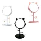 Espelho de Mesa com Suporte Orelha de Gatinho Maquiagem Cor:Rosa Espelho de Mesa com Suporte Orelha de Gatinho Maquiagem Cor:Rosa
