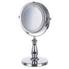 Espelho de mesa de metal Dupla face com led e ampliação 29 cm