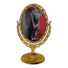 Espelho de mesa Dupla Face Dourado P 24X16,5