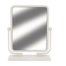 Espelho de Mesa Dupla Face Moldura Em Plástico P/ Maquiagem Branco