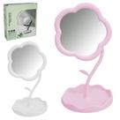 Espelho de mesa flor com base porta joias + gancho de plastico