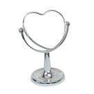 Espelho de mesa formato coracao prata 20,5cm