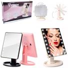Espelho de mesa giratorio com touch + 16 leds e base porta objetos usb / pilha Espelho de mesa giratorio com touch + 16 leds e base porta objetos usb / pilha
