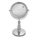 Espelho de Mesa Iluminação LED Dupla Face Aumento 5x Prata Espelho de Mesa Iluminação LED Dupla Face Aumento 5x Prata