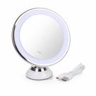 Espelho de Mesa Led Redondo 17x18cm Plástico para Maquiagem Branco Black Bull