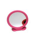 Espelho De Mesa Redondo Com Base Dobravel Plastico Colorido ROSA