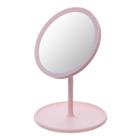Espelho De Mesa Redondo Com Led E Porta Acessório/Cosmético
