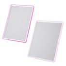 Espelho de mesa retangular com moldura de plastico rosa 20x15cm - WINCY