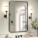 Espelho de montagem em parede Minuover Bathroom Brush Black Metal 20x30cm Espelho de montagem em parede Minuover Bathroom Brush Black Metal 20x30cm