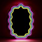 Espelho de onda LED Kavaas Wavy Neon Mirror 43x32cm para quarto