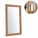 Espelho de parede bege 30x50 moldura madeira decarativo multiuso sala quarto banheiro lavabo luxo