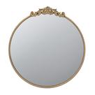 Espelho de parede Benzara Kea 81 cm com moldura de metal redonda vintage dourada