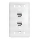 Espelho de parede com 2 saídas RJ45 Cat5