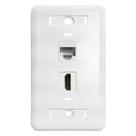 Espelho de Parede com saídas Hdmi e Rj45 Cat5