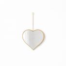 Espelho De Parede Decorativo Coração 28X25cm Com Alça De Pendurar Para Quarto Sala Banheiro - - Dourado
