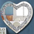 Espelho de parede DMDFIRST Crystal Crush Diamond Heart 60x60cm
