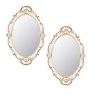 Espelho de parede Eaoundm Oval Antique Decorativo 37x25cm branco 2 unidades