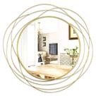 Espelho de parede ferreiro redondo decorativo 68x68cm dourado