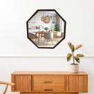 Espelho De Parede Oitavado Quarto Decorativo Marrom Ripado Espelho De Parede Oitavado Quarto Decorativo Marrom Ripado