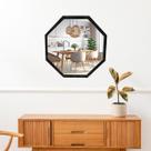 Espelho De Parede Oitavado Sala Decorativo Preto Marmorizado