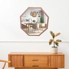 Espelho De Parede Oitavado Sala Quarto Decorativo Rose Gold Espelho De Parede Oitavado Sala Quarto Decorativo Rose Gold