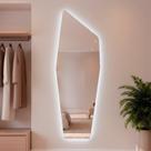 Espelho de Parede Orgânico Moai com Led Quente Corpo Inteiro 150x50cm Banheiro Sala Quarto