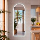 Espelho de Parede Orgânico Vitral Led Frio Corpo Inteiro 150x50cm Banheiro Sala Quarto