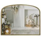 Espelho de parede Wemily Antique Gold arqueado 36x28cm com moldura de metal
