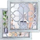 Espelho de parede Wocred Rustic Farmhouse branco 30x30cm (2 peças)