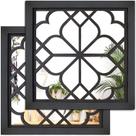 Espelho de parede Wocred Square Black 30x30cm para banheiro e quarto