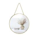 Espelho de parede YCHMIR, moldura de plástico PVC dourado redondo de 30 cm
