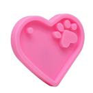 Espelho de silicone diy epóxi amor pata de urso chaveiro molde cristal amor fondant bolo