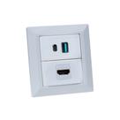 Espelho de Tomada Duplo Chanfrado 1 HDMI 2Usb 9.0A Br