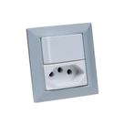 Espelho de Tomada Duplo Chanfrado 1 Tom 20A 1 Interruptor CZ
