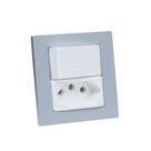 Espelho de Tomada Duplo Reto 1 Tom 10A 1 Interruptor CZ