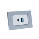 Espelho de Tomada Simples Reto com 2 USB 9.0A Espelho de Tomada Simples Reto com 2 USB 9.0A