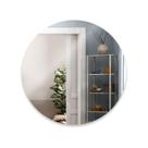 Espelho de Vidro 40cm Redondo Decorativo Banheiro Sala Casa com Suporte para Fixação
