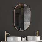 Espelho de Vidro Oval Londres com Borda em MDF Cru 80x50cm
