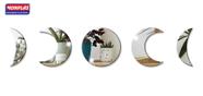 Espelho Decorativo 5 Peças - Formato Fases Lua em Acrílico Espelhado