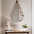 Espelho Decorativo 50x76cm com Alça em Couro Serena Yescasa Bege Cappuccino