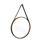 Espelho Decorativo Adnet 40cm Aço Corten com Alça Preta